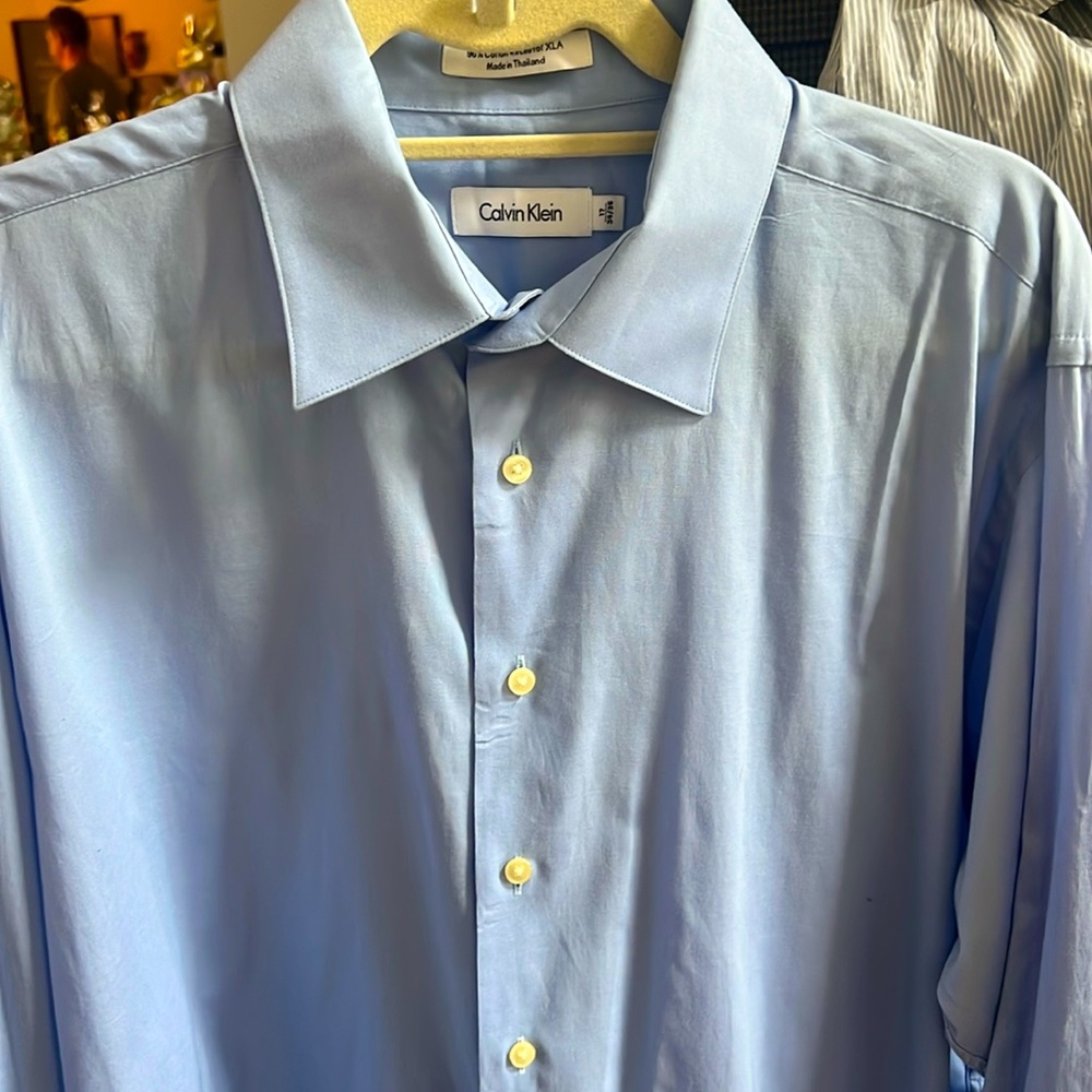 CALVIN KLEIN MENS DRESS SHIRT SZ 17 34/35 XL